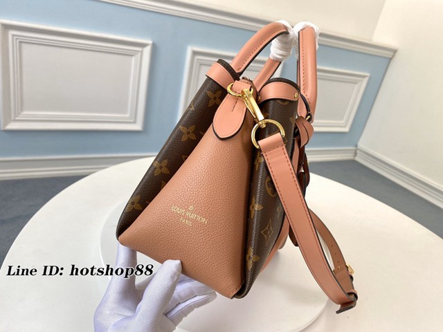 路易威登LV女包 M44898粉色 Open Handbag LV老花配皮手提肩背包 xxlv2382